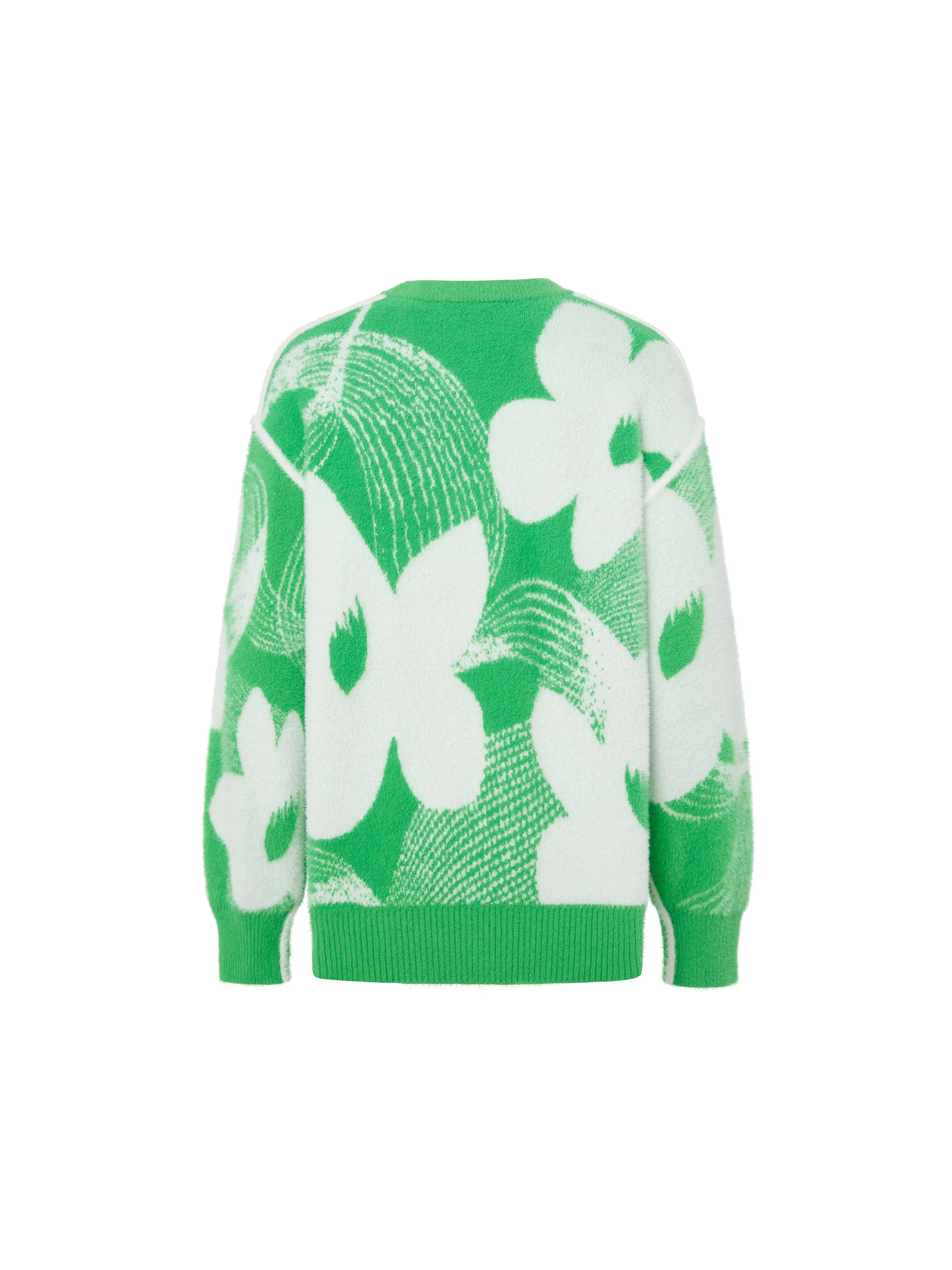 Texture Floral Pattern Sweater - Image 8