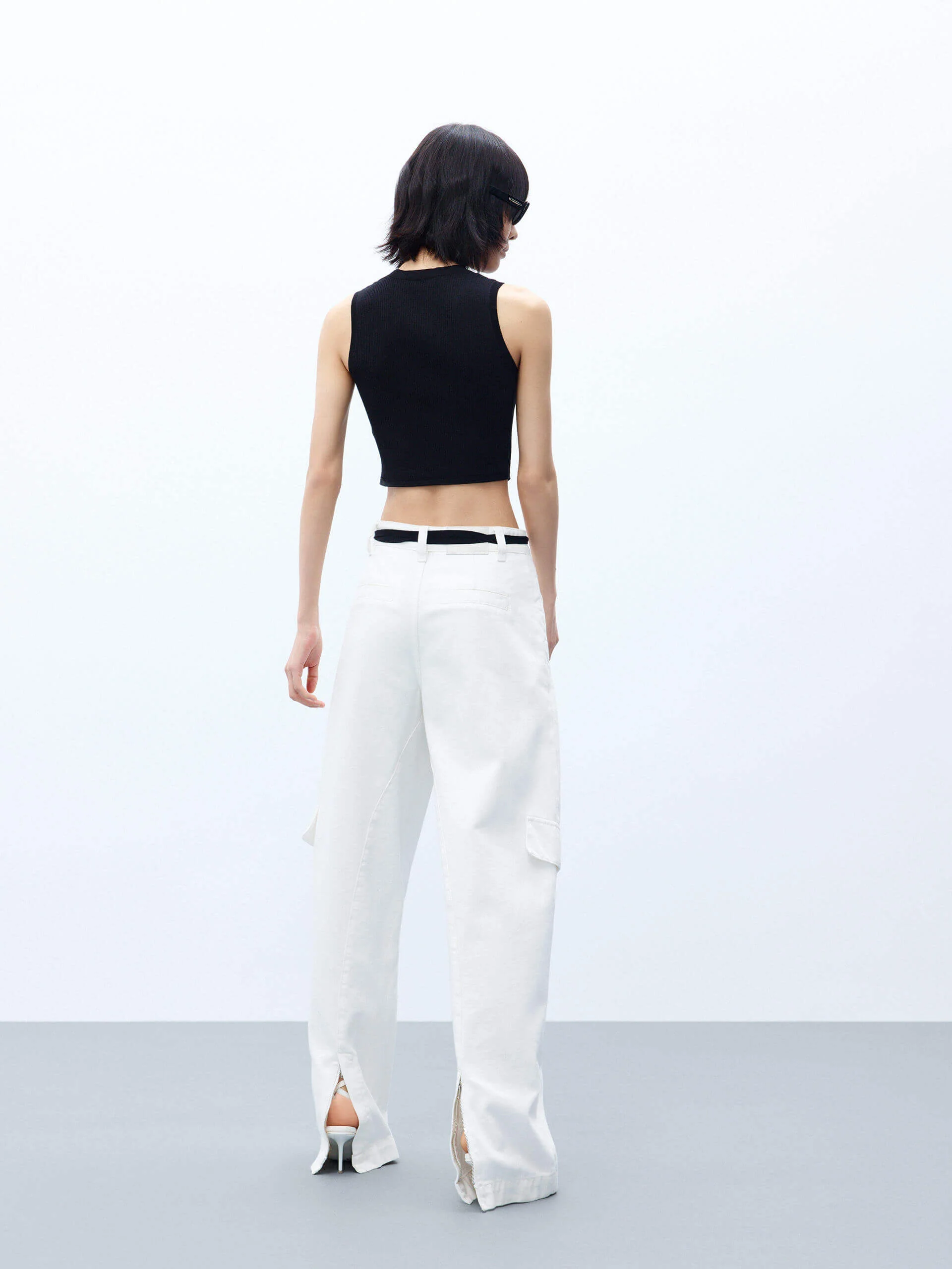 Tie Detail Checkered Tank Top - Image 3