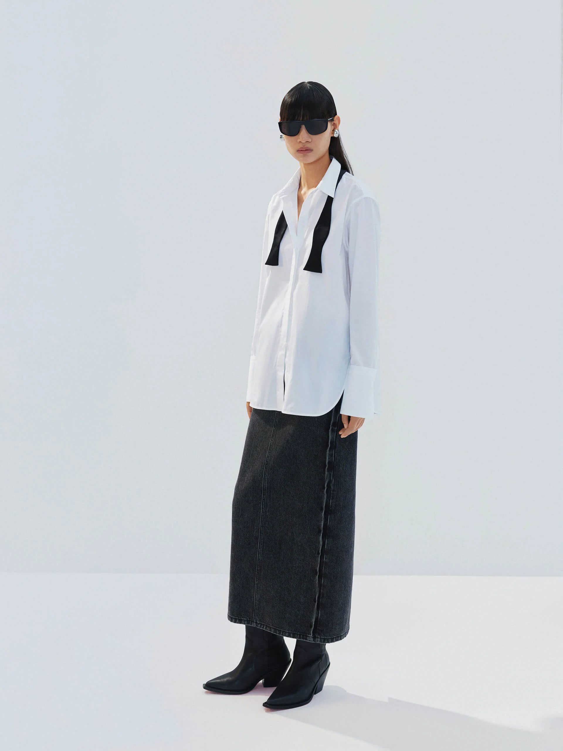 Tie Detail Cotton Shirt - Image 6