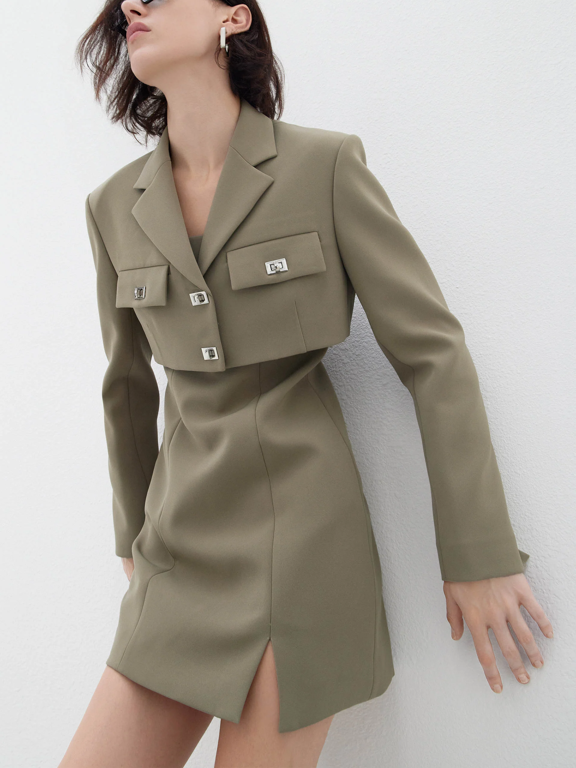Two-Piece Slim Fit Blazer Dress - Image 9