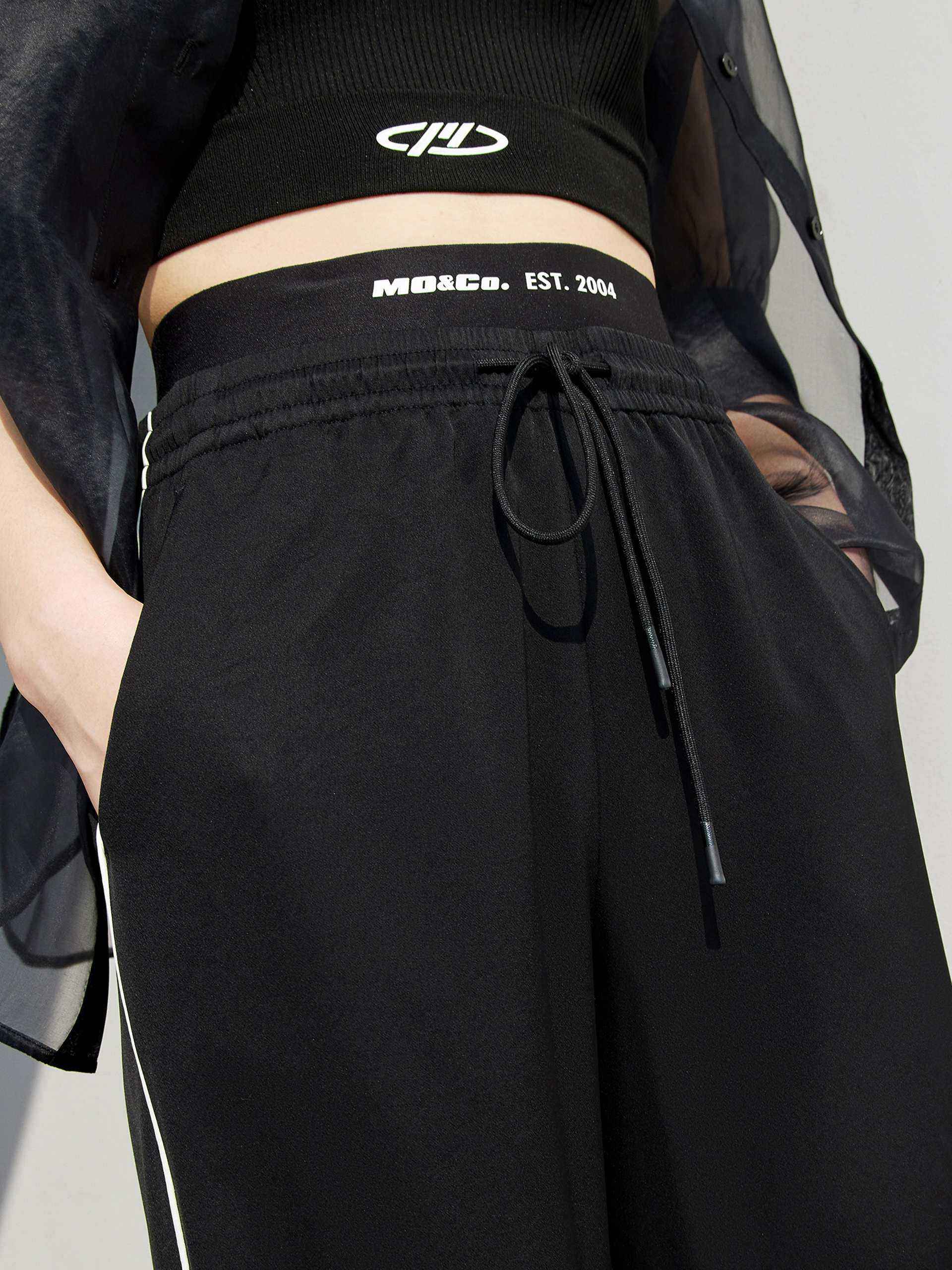 Waistbands Drawstring Straight Pants - Image 5