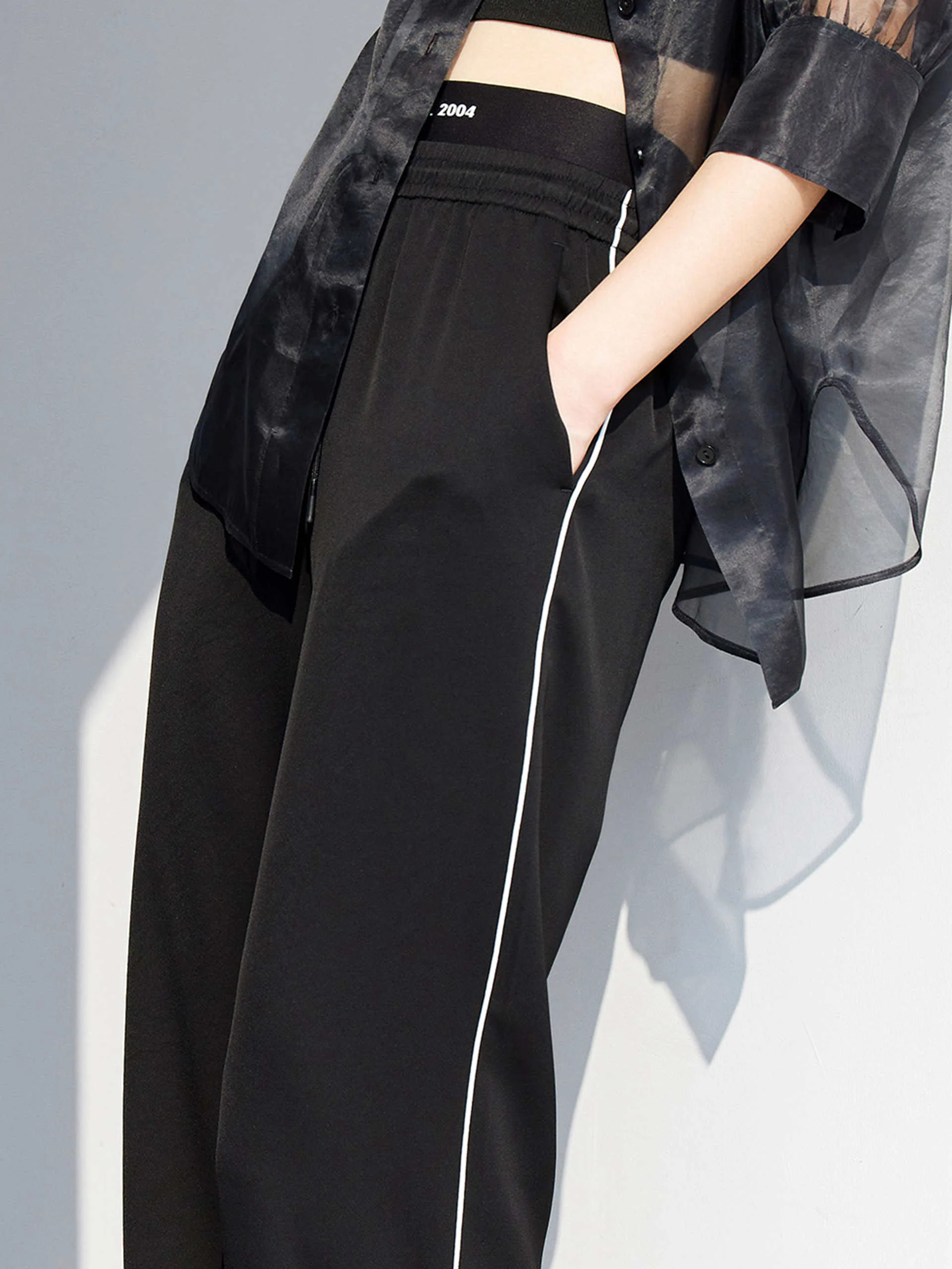 Waistbands Drawstring Straight Pants - Image 6