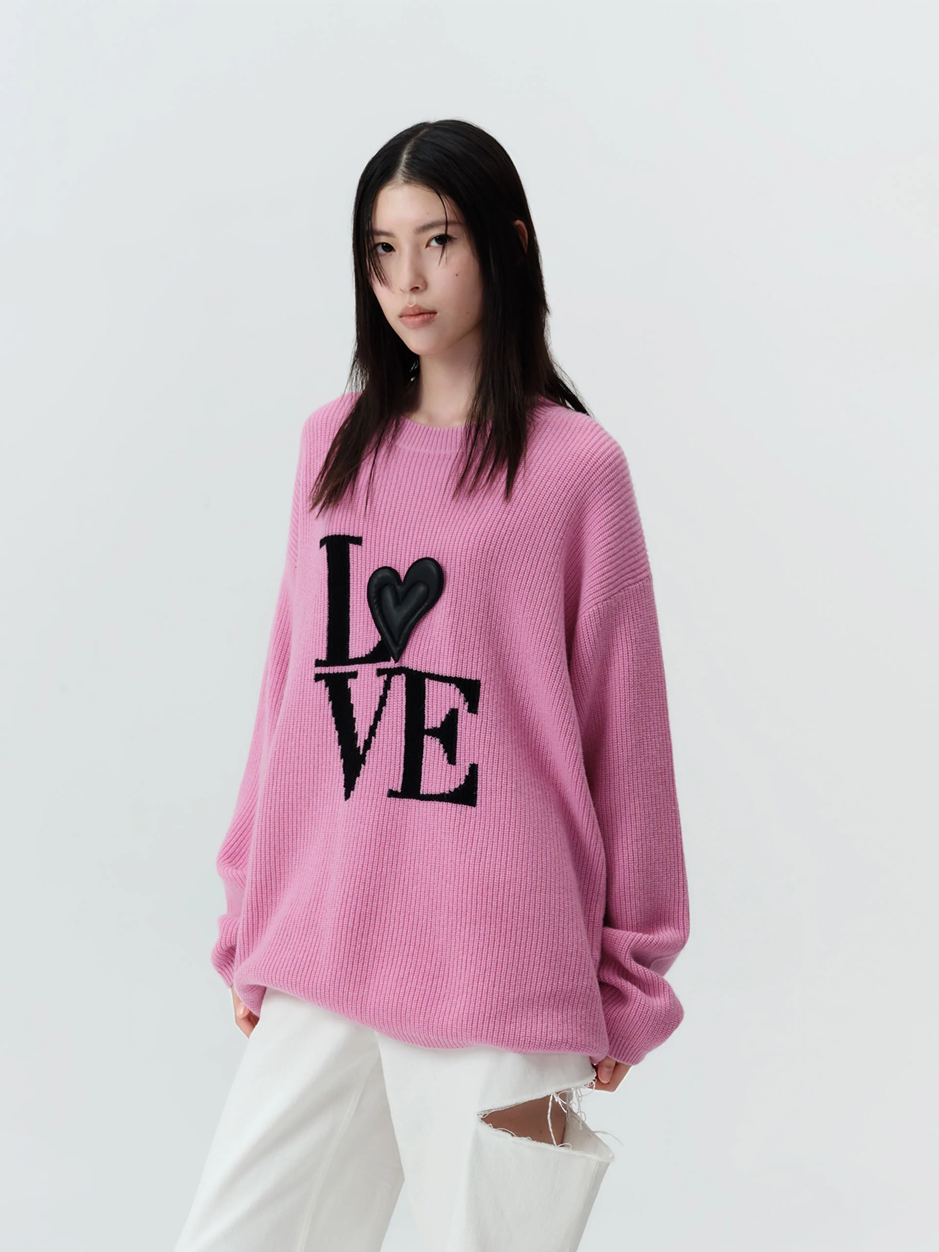 Wool Drop Shoulder Knit Pullover - Image 3