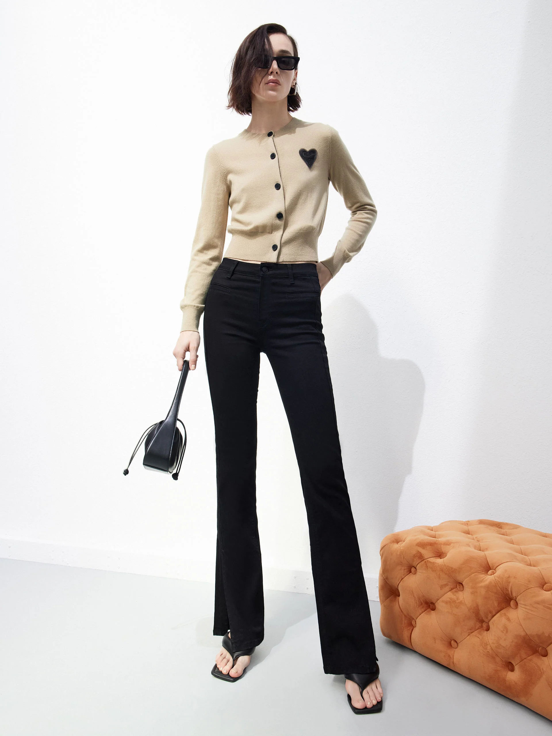 Heart Pattern Wool Cashmere Cardigan - Image 8