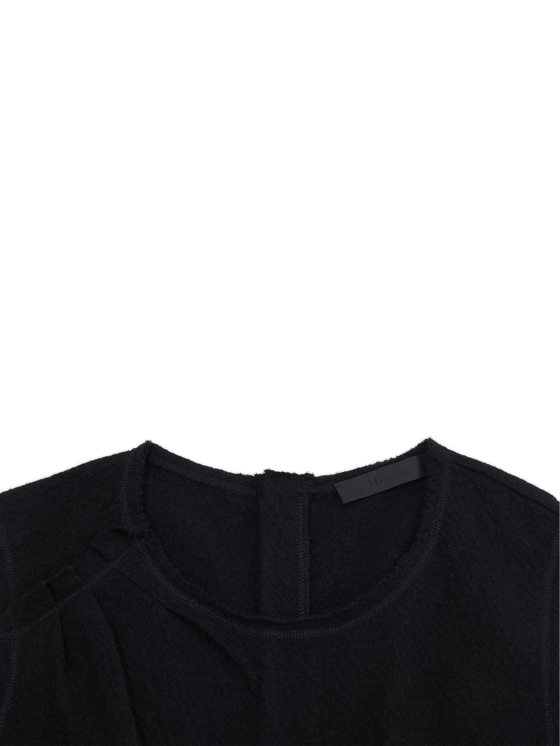 Wool Pleated Detail Dress - Image 4