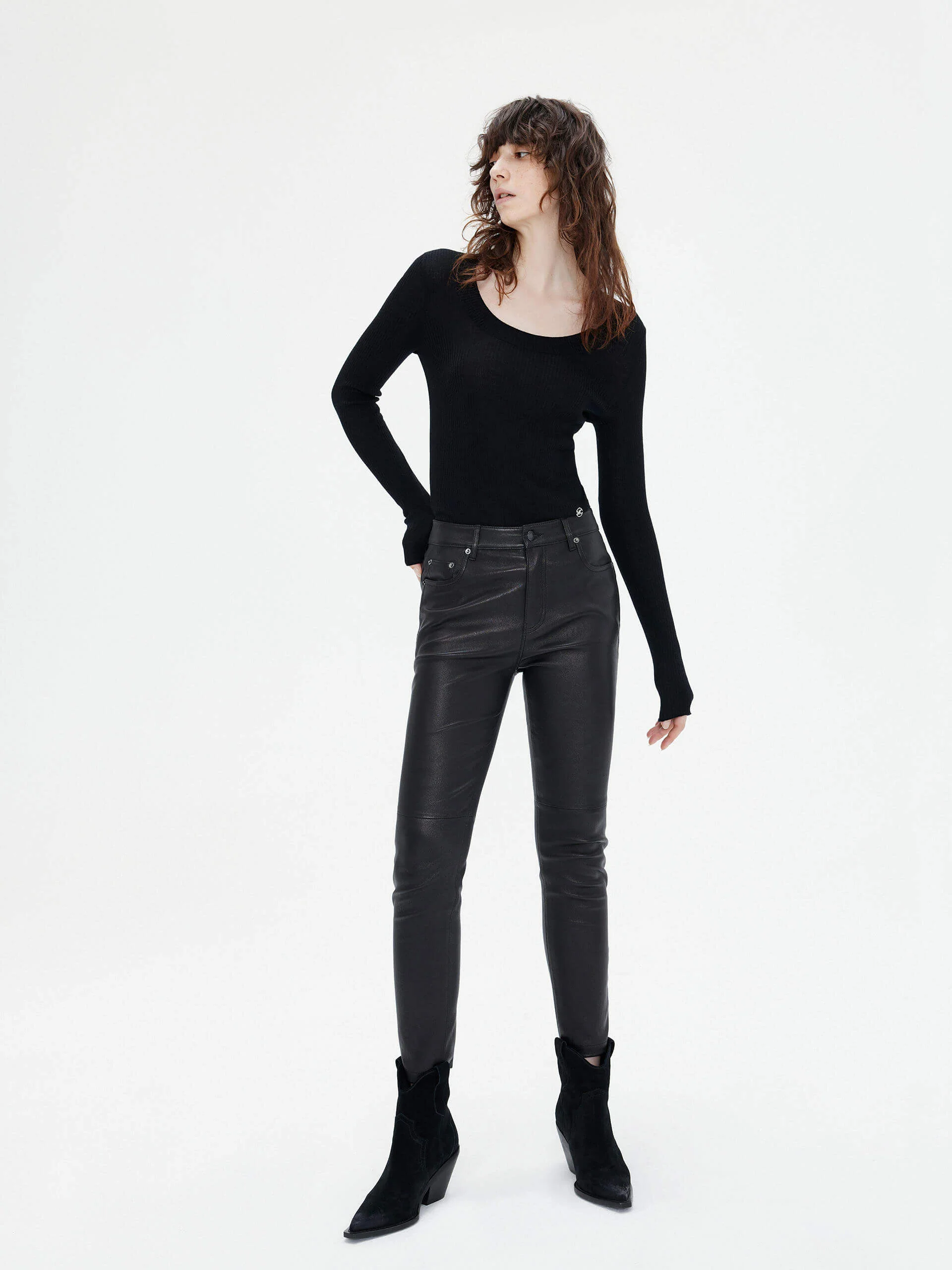 Wool Tight Fit Knit Top - Image 10