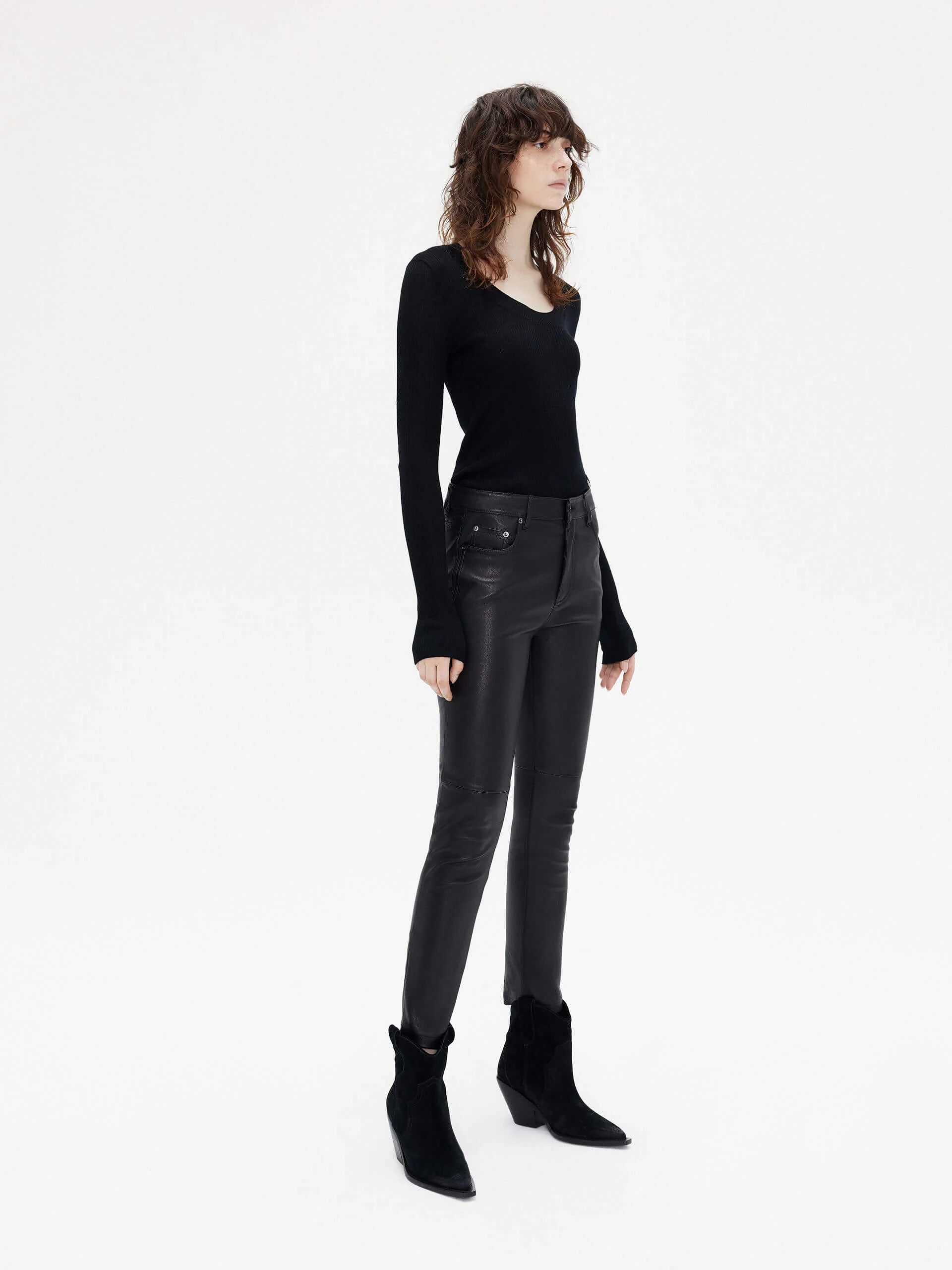 Wool Tight Fit Knit Top - Image 16