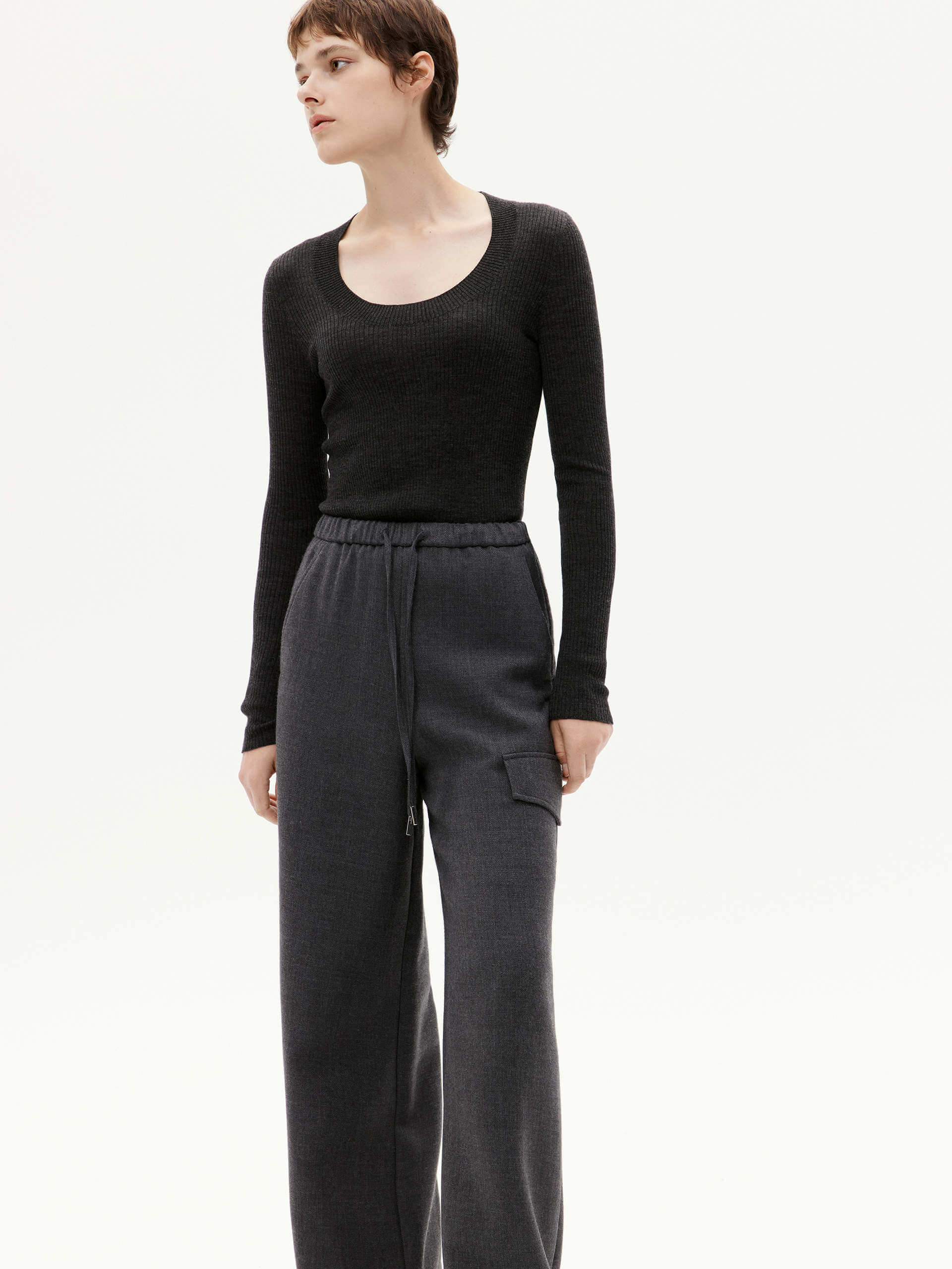 Wool Tight Fit Knit Top - Image 22