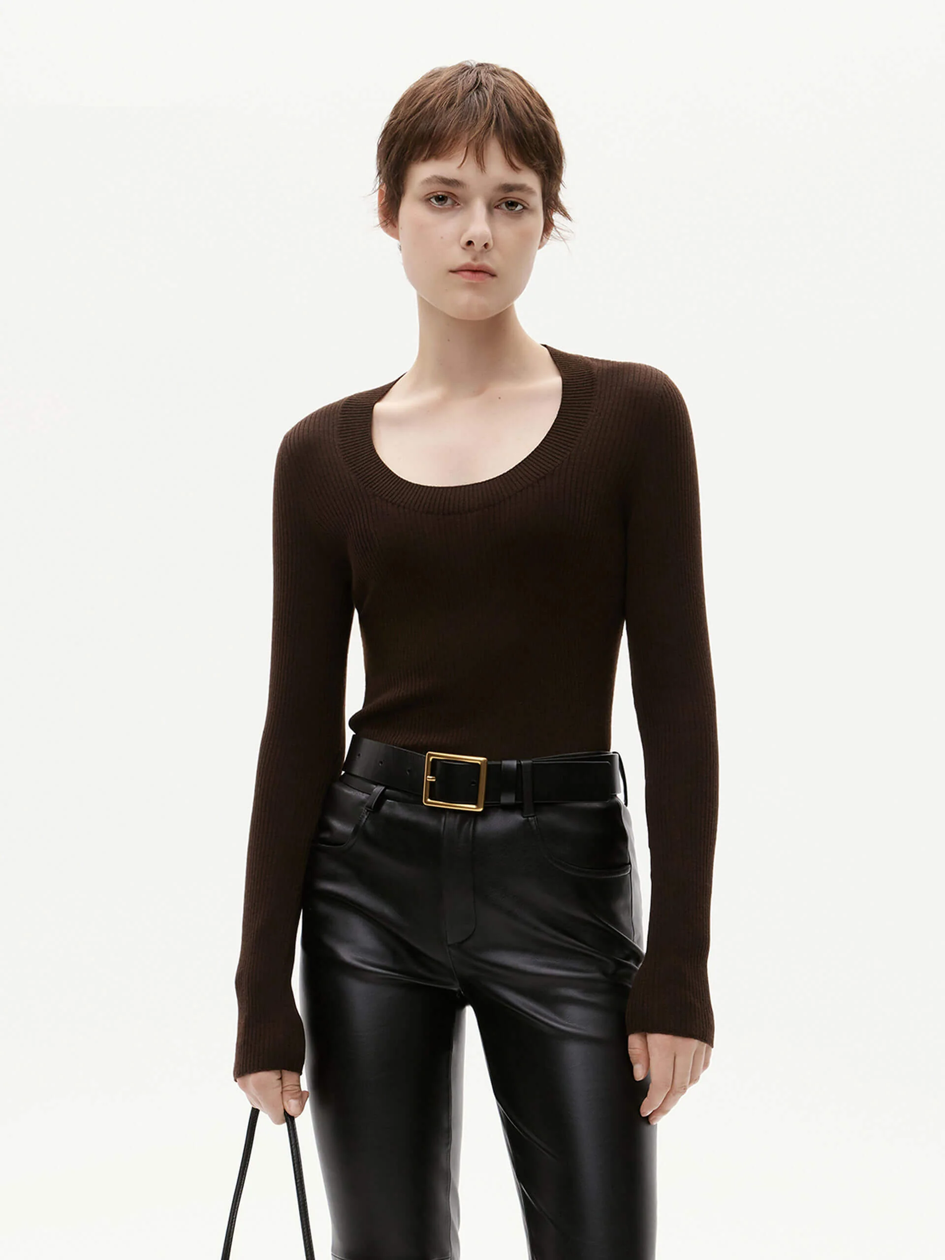 Wool Tight Fit Knit Top - Image 8