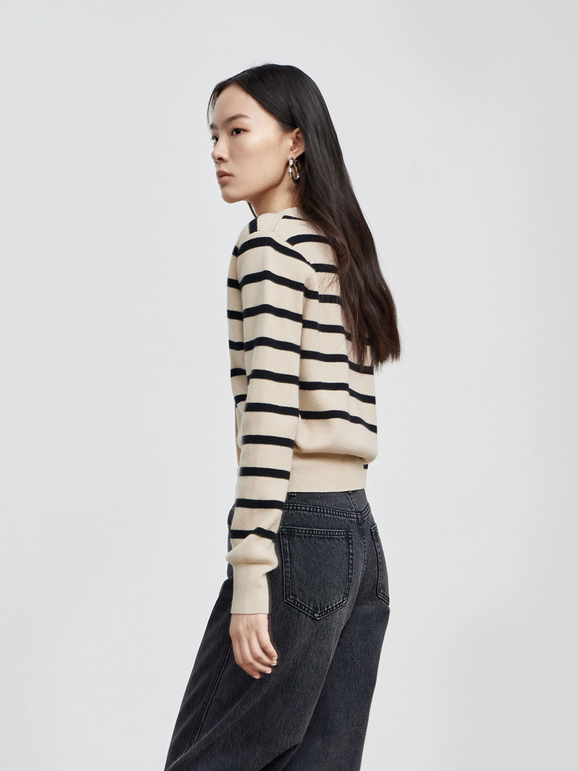 Wool Striped Knit Cardigan - Image 11