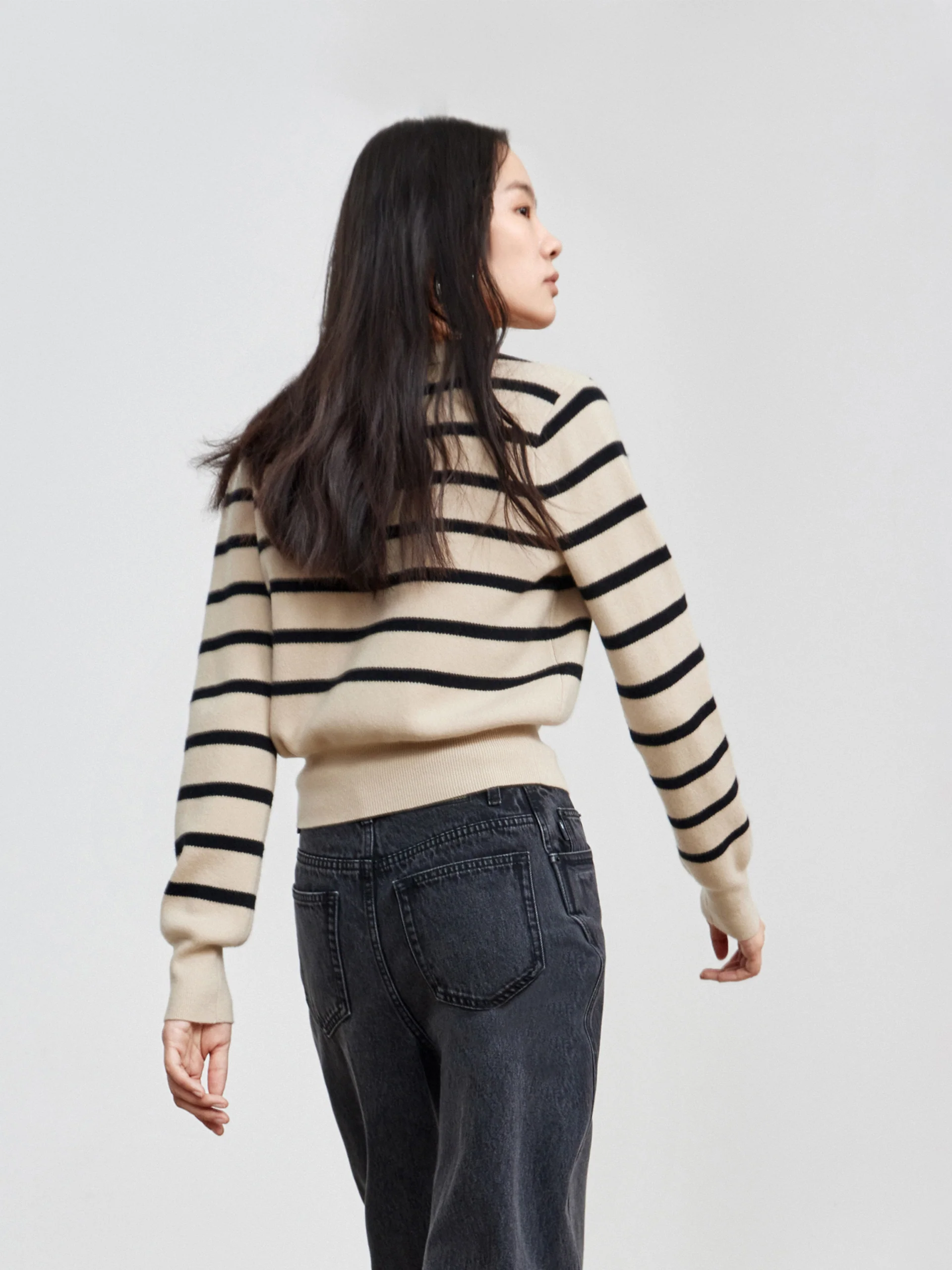 Wool Striped Knit Cardigan - Image 14