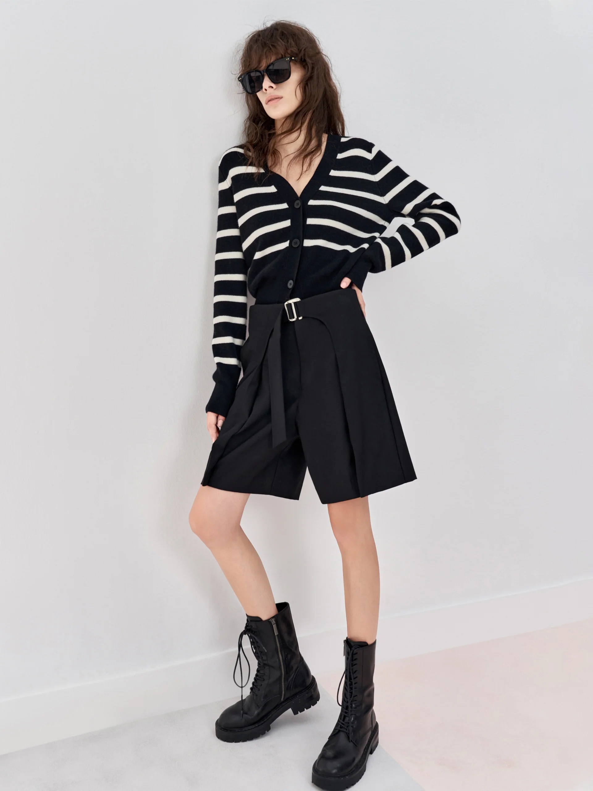 Wool Striped Knit Cardigan - Image 3