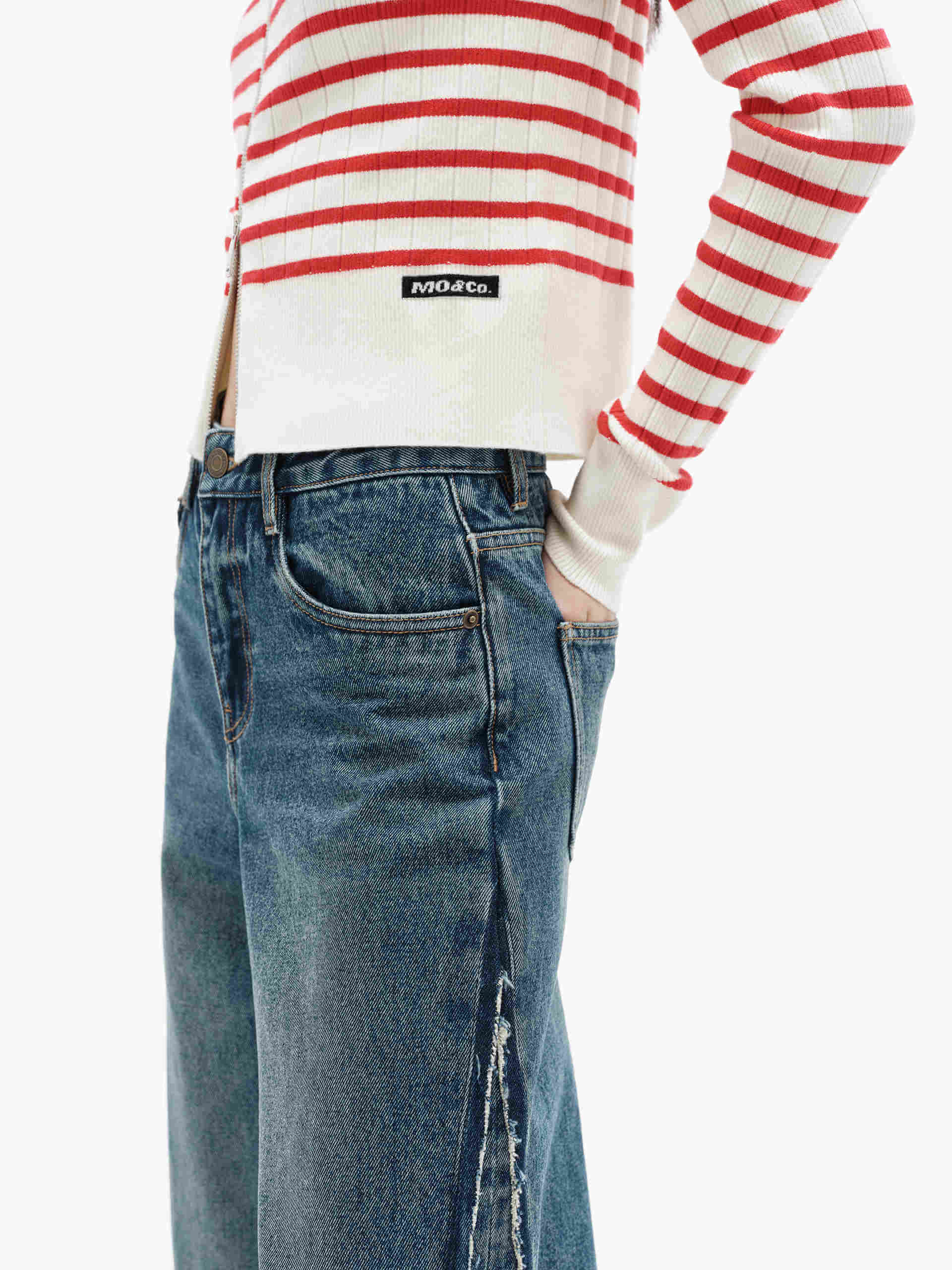 Zipper Detail Knitted Cardigan - Image 6